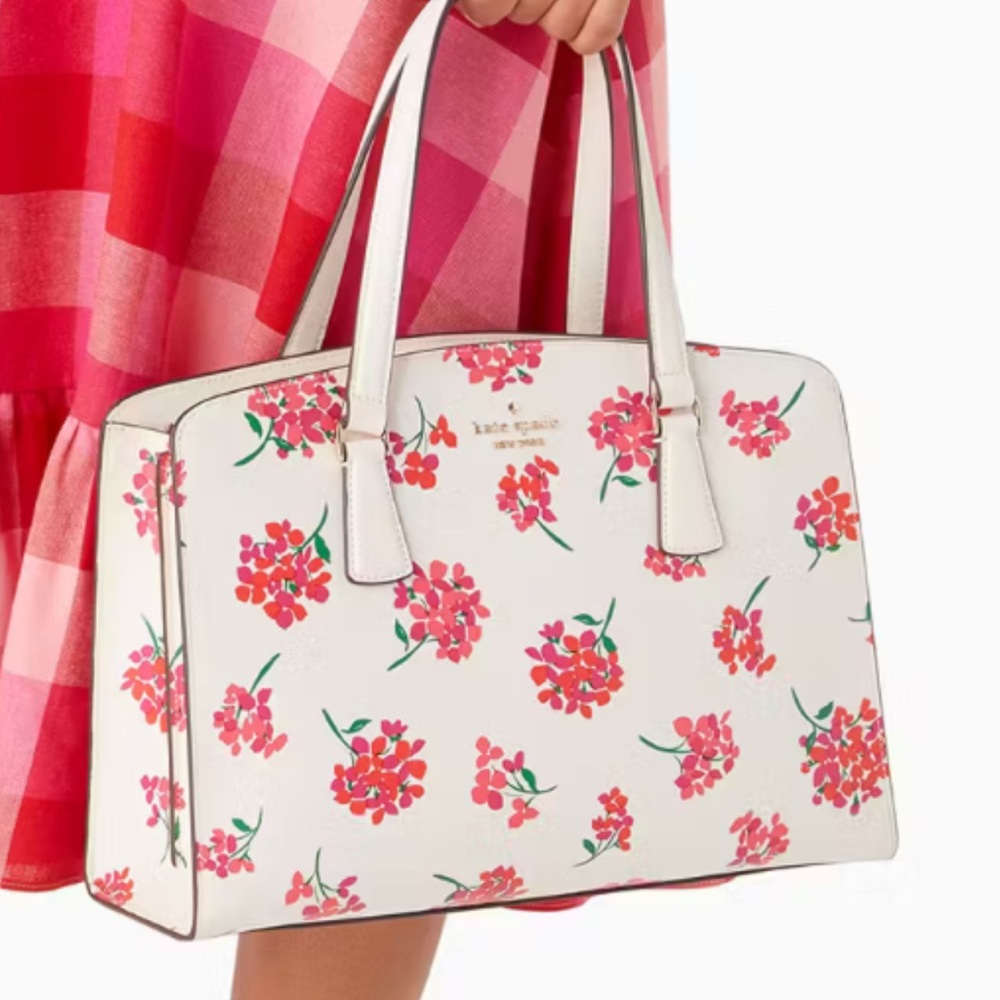 Kate Spade Perry Floral Leather Medium Satchel EUC
